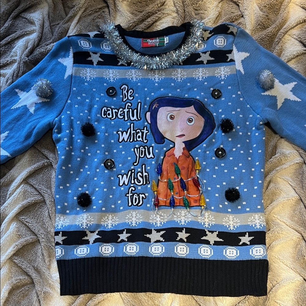 Coraline light up Christmas Sweater